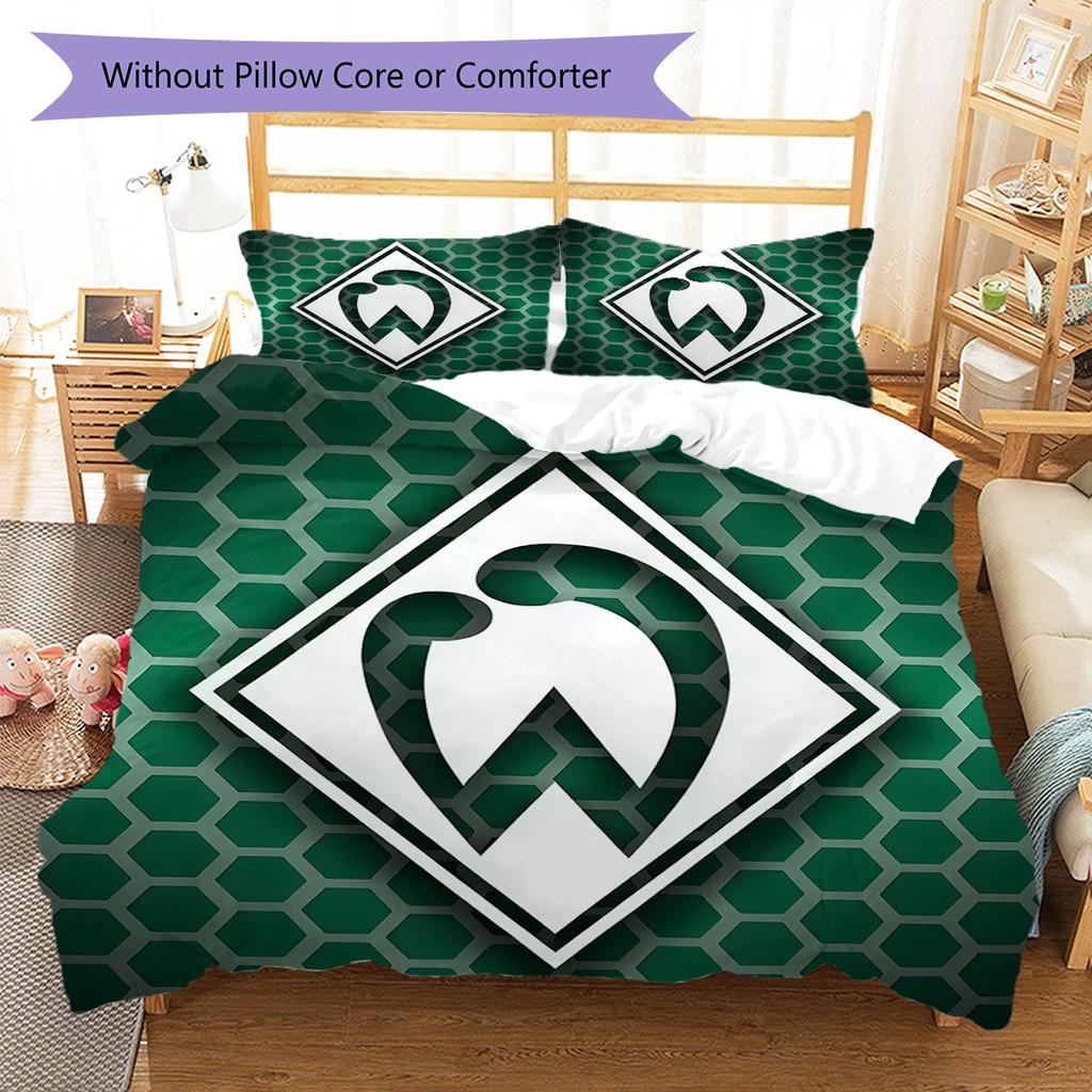 Set Copripiumino Trapuntato con Logo Werder Federa Decorazione per la Casa Regalo di Compleanno (1 * copripiumino + 2 * federa, senza nucleo)