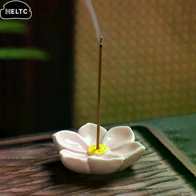 Mini 1PCS 5.5cm x 5.5cm x 1cm Incense Flat Bottom Censer Holder Ceramic Delicate Creative Portable Flower Incense Stick Holder