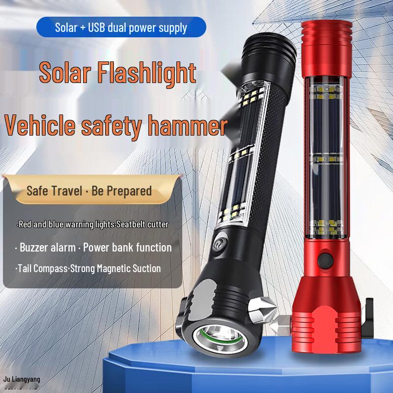 Многофункциональный автомобильный аварийный молоток-фонарик
