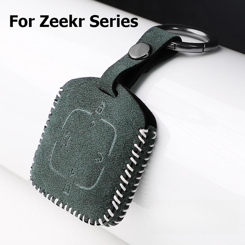 Für Zeekr 7X 001 X 007 009 007Gt Auto Schlüsselhülle Wildleder Leder Schlüsseltasche Auto Fernbedienung Schlüssel Schutzhülle Dekor Zubehör