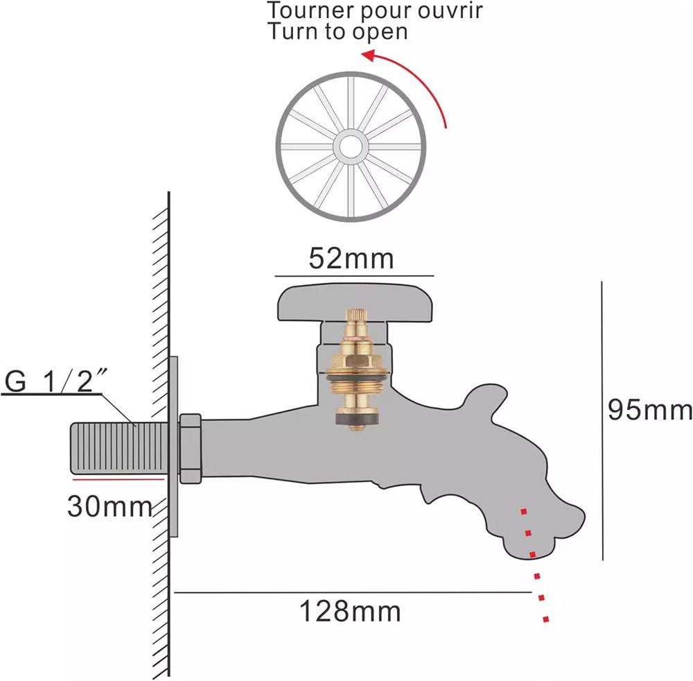 Antique Mop Tap Faucet Bibcock Faucet Garden Faucet Crane Brass Gray Bathroom Mop Sink Faucets  Water Taps Garden