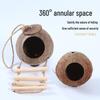 Coconut Shell Parrot & Finch Bird Nest - Natural Straw Woven Habitat for Small Birds