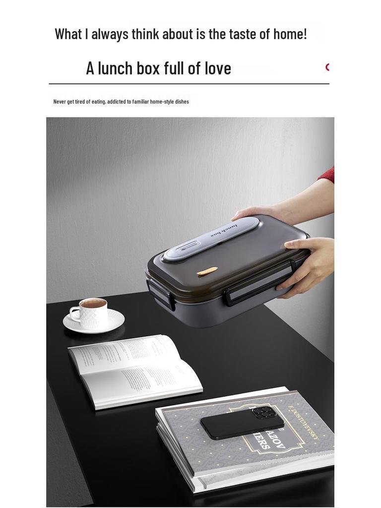 Lunch Box Isolato Extra Large in Acciaio Inossidabile 316 Adatto al Microonde per Studenti e Lavoro