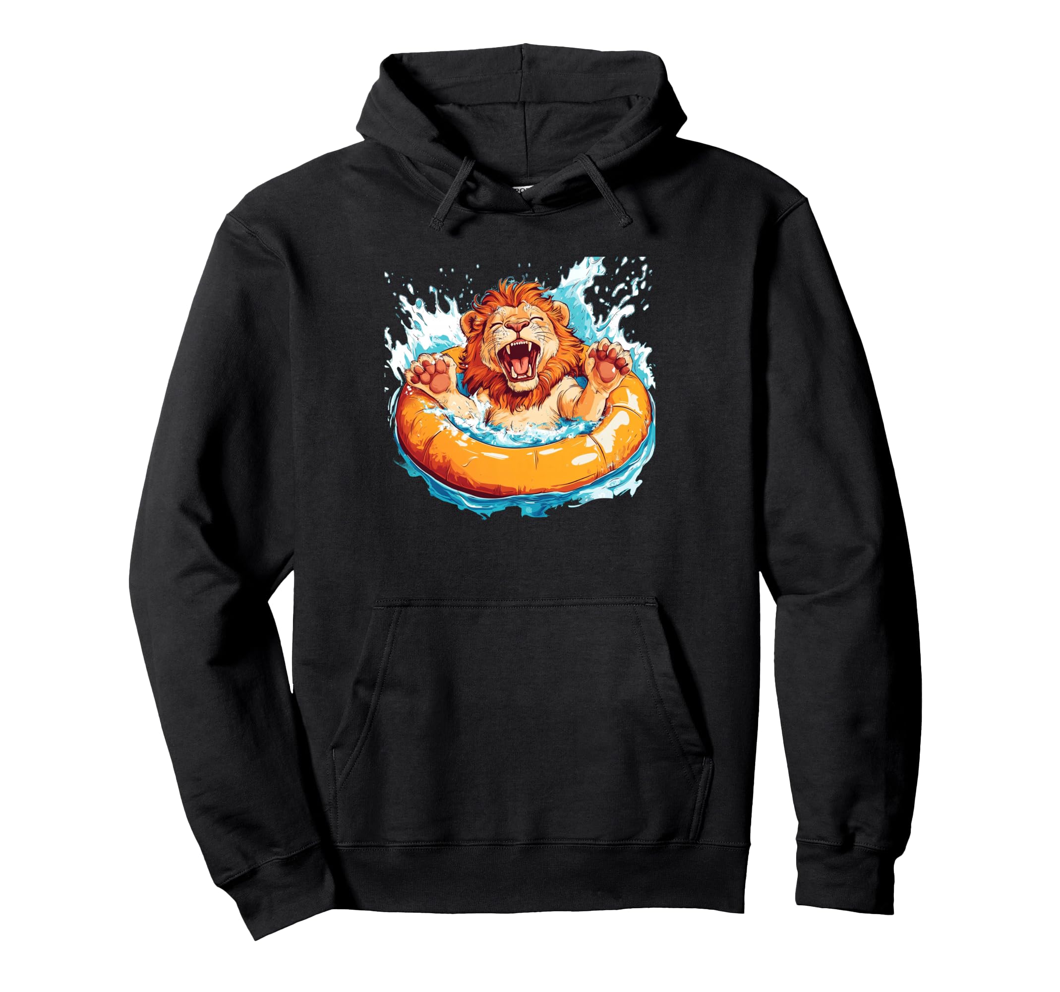 A fantastic summer costume for the pool with a lion. For boys and girls. Hoodie.