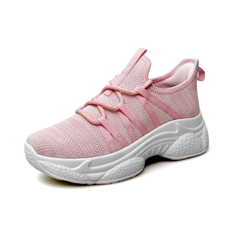 

Women s shoes, sports shoes 2025 summer new mesh breathable casual shoes shock-absorbing soft sole lightweight lace-up platform shoes 35