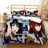 3D-Druck Anime Steins Gate Bettwäsche-Set Doppelbett Twin King Weiche Bettbezug Warme Decke Kissenbezug Junge Männer Junge Frauen Erwachsene Schlafzimmer