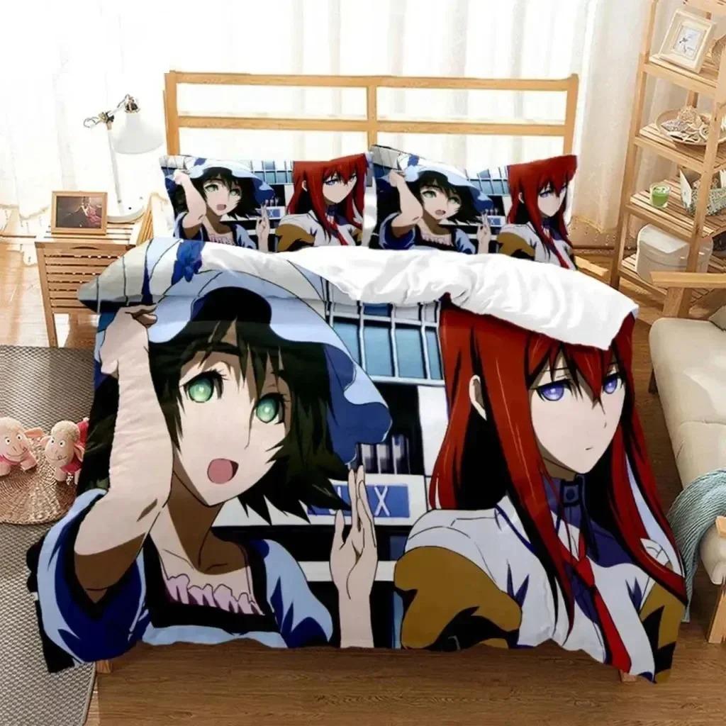 

Comforter 3D Print Anime Steins Gate Bedding Set Double Twin King Comforter Boys Girls Adults Bedroom Comforter (quilt)-EU Single(135*200cm)3pcs
