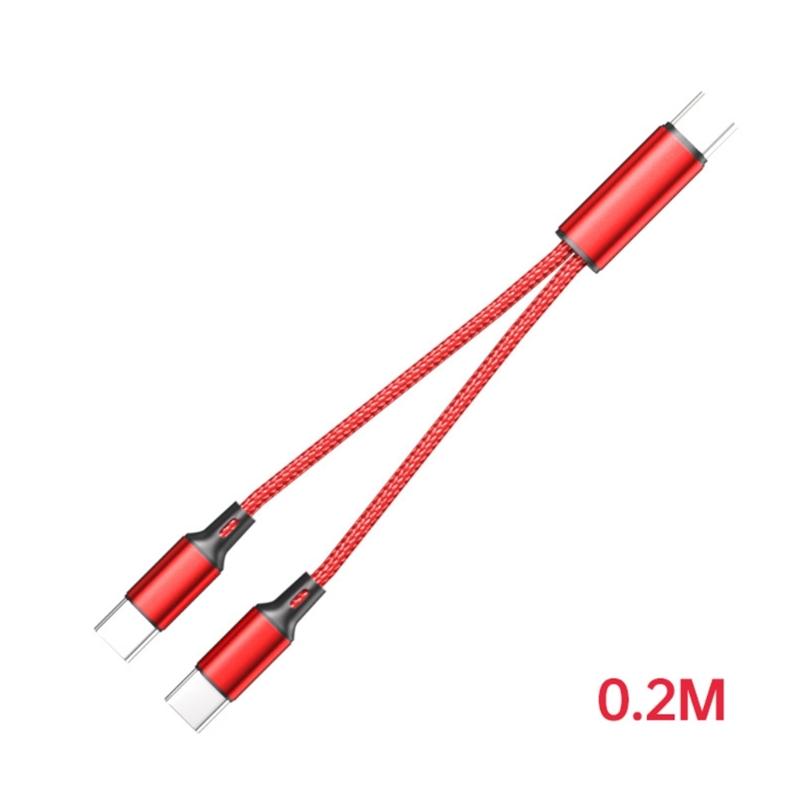USB C to 2 USB C Splitter Cable Type C Power Cable Nylon Braided, Charge Multiple USB C Gadgets from One USB Source