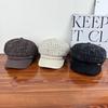 Retro Bere octagonal hat women's new plaid British style hat Japanese autumn and winter painter newsboy hat