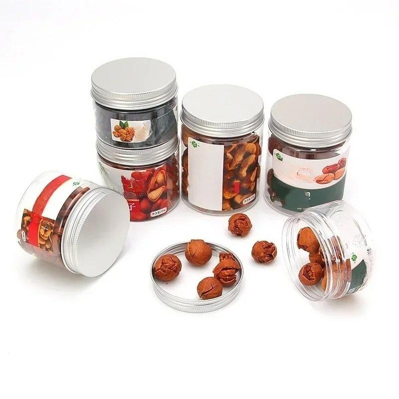 Aluminum Circular Storage Tank with Lid Cosmetic Trial Packaging Can Transparent Food Travel Wide Mouthed Bottles and Jars