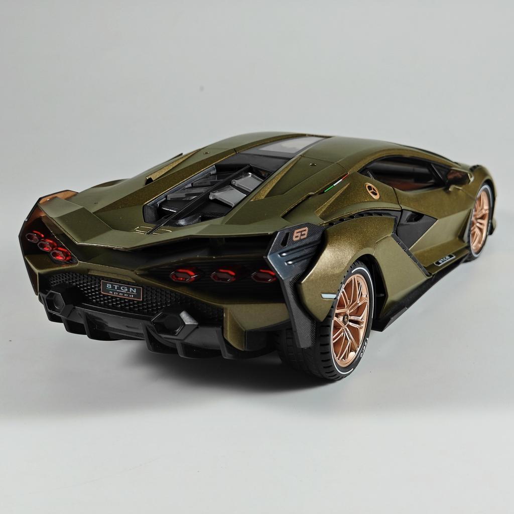1/18 Lamborghini SIAN Lightning FKP37 Supercar Alloy Diecast Model Hight Simulation Sound Light Toy Holiday Gifts for Children Collection