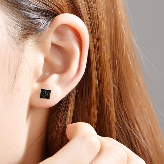 1 para męskich kolczyków sztyftów w stylu koreańskim, kwadratowe, fajne, ze stali nierdzewnej, męskie kolczyki do noszenia na co dzień