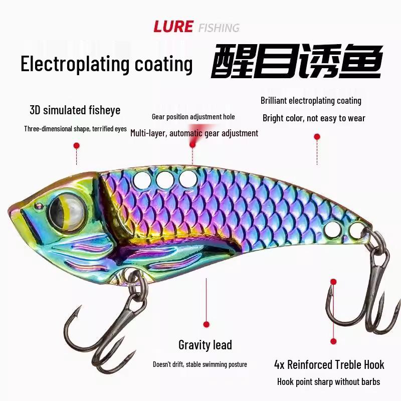 Thin Back Vibe Lure: Strong Hook Metal Jig for Long Cast Fishing - Ideal for Asp, Bass, Perch
