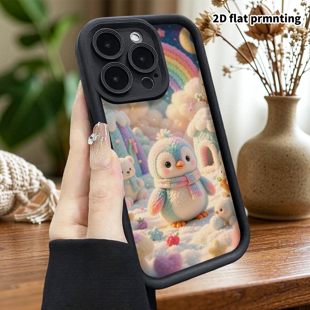 Phone Case: 2D Flat, Fits iPhone 18, 17, 16, 15, 14, 13, 12 Pro Protective Case, Frozen Penguin Kingdom, Perfect Christmas and Halloween Holiday Gift