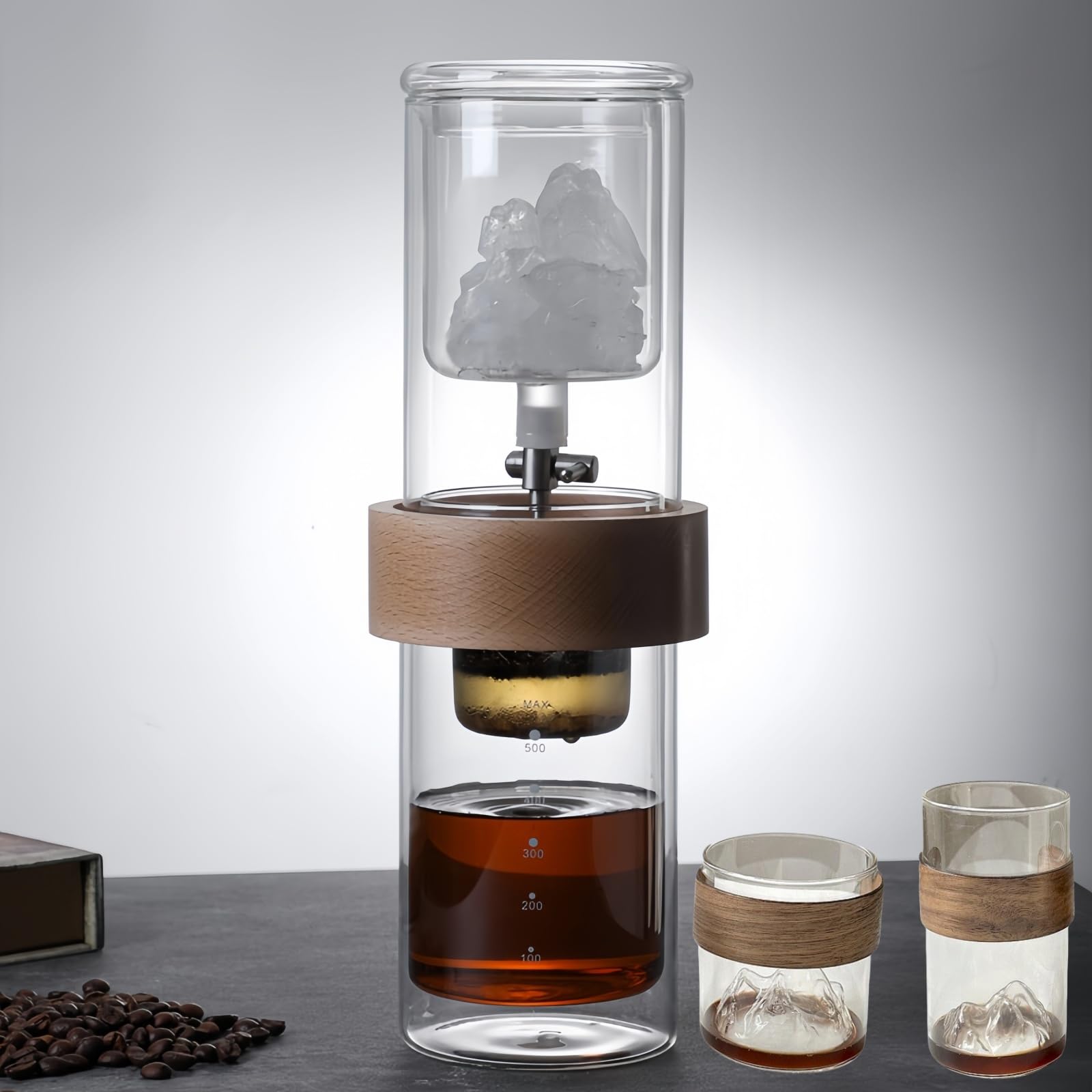 

Морими Кофе Холодного Заваривания Ледяная Башня Медленное Стекло Домашний Холодный Заварной Кофе Порции Кухня Кофе Кафе Поддерживает Холодным Чайник Чашка Чайник, Двухслойный Дизайн, Капельный, Стиль,