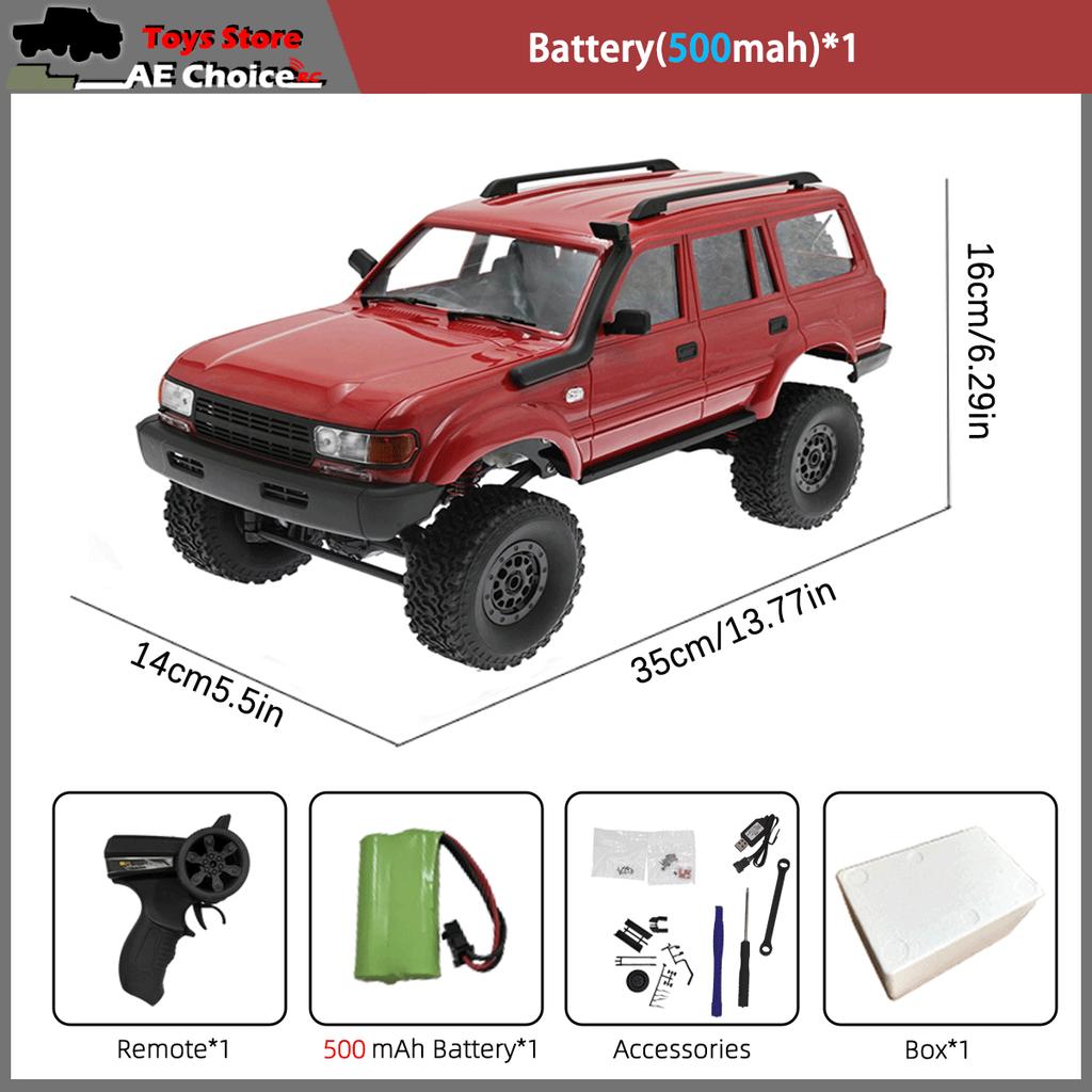 Wpl C54 C54-1 2.4G Rc Car Remote Control 4X4 Off Road Lc80 Model Led Light 1/16 Climbing Rc Truck Electric Toy Car Gift For Boy