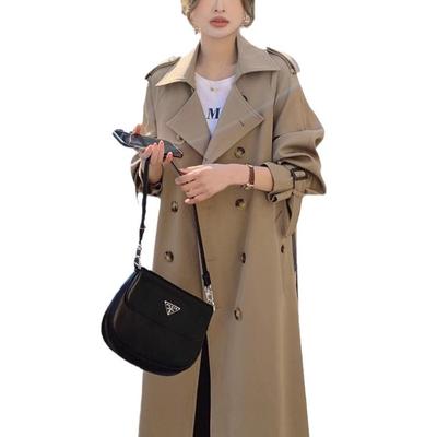 Γυναικείο Μεσάτο και Μακρύ Νέο Παλτό με Διπλό Στήθος και Ζώνη