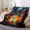 1 szt. Koc Rick i Morty Lekki flanelowy narzuta na sofę, łóżko, podróż, kemping, salon, biuro, kanapę, krzesło i łóżko