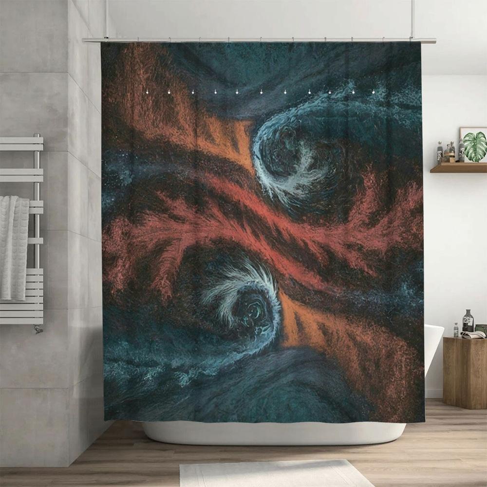 Blue Green Black Red Bath Shower Curtain Waterproof Fabric Decorative Home Bathroom Decoration Printing Customizable Size Option