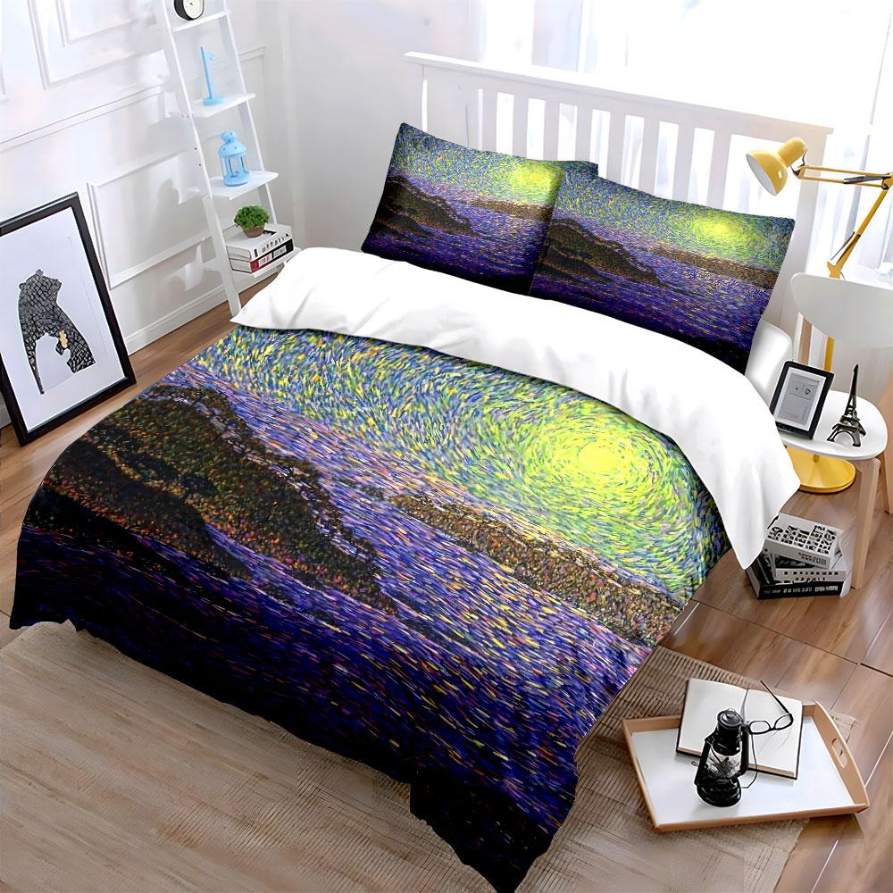 Swirling Sunlit Landscape Pattern. Bedding Sets Duvet Cover Sets Duvet Covers Pillowcases(1 * Duvet Cover 2 * Pillowcases, Without Duvet Insert)