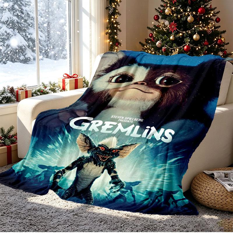 Gizmo (Gremlins) Pattern Blanket for Home Decoration, Bed, Sofa, Car Travel, Camping, Suitable for All Seasons, Birthday Christmas Gift