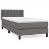 3130749 vidaXL Lit à sommier tapissier avec matelas Gris 80x200 cm Similicuir