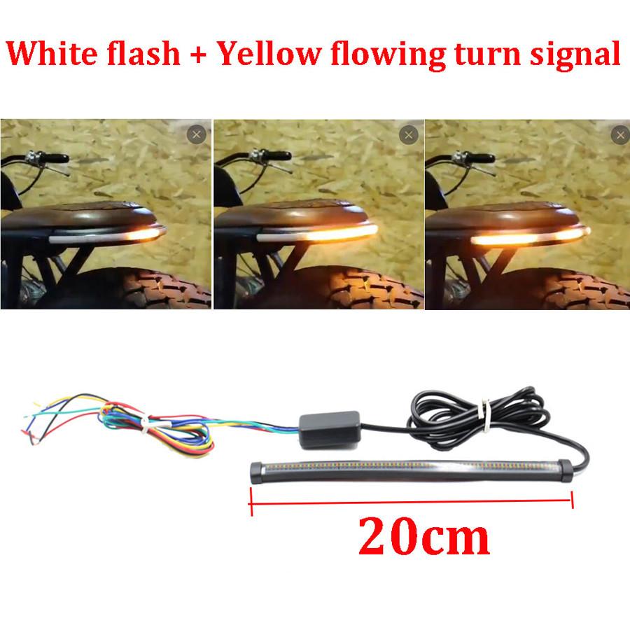 20cm LED Motorcycle Taillight Light Guide Flowing Turn Signal Strobe Light Bar