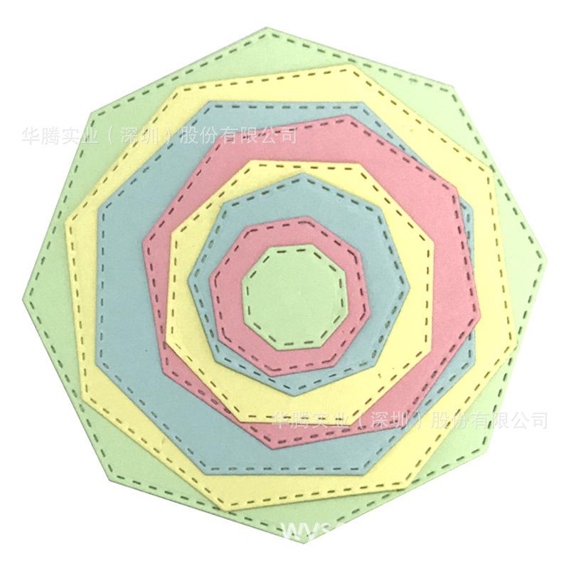 8pcs/set Polygon  Metal Cutting Dies Scrapbooking Album Paper Cards Decorative Crafts Embossing Die