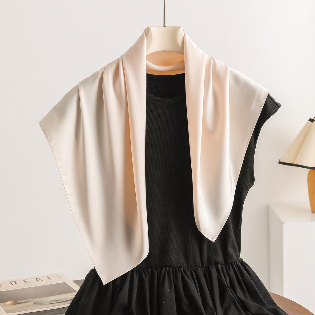 Elegant Elastic Satin Square Scarf Fashion Versatile Women Neck Scarf