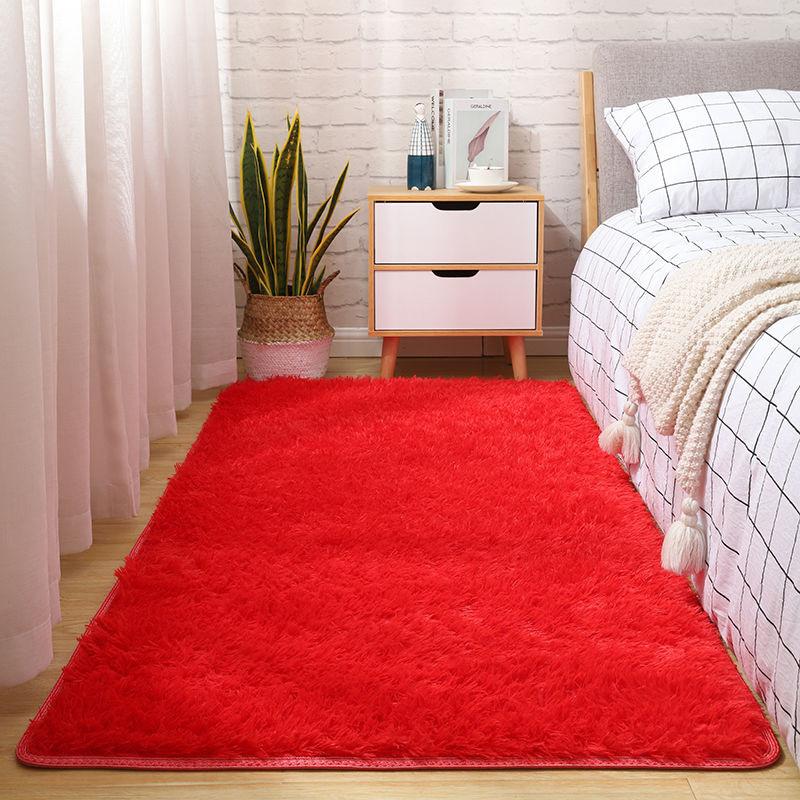 Silk-wool Bedroom Carpet, Tea Table In the Living Room, Tie-dyed Plush Bedside Blanket, Balcony Bay Window Mat, Plush Full-laid Non-slip Floor Mat