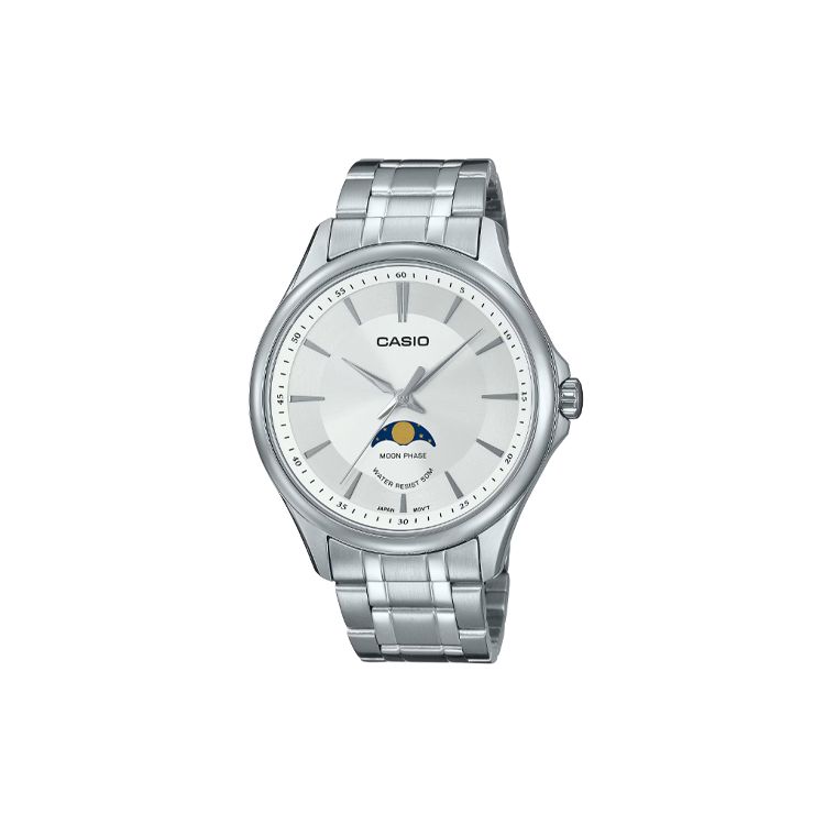 Casio Standard Series 50M Waterproof Casual Fashion Quartz Movement Stainless Steel Strap Watch Men watches White MTP-M100D-7AV White Dial