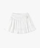 Mongdol [Belt Set] Flower Frill Mini Skirt White Mdsk036White