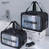 Dry-wet Separation Double Transparent PU Makeup Bag Portable Washing Bag Cosmetic Storage Bag Travel Fitness Swimming Essentials