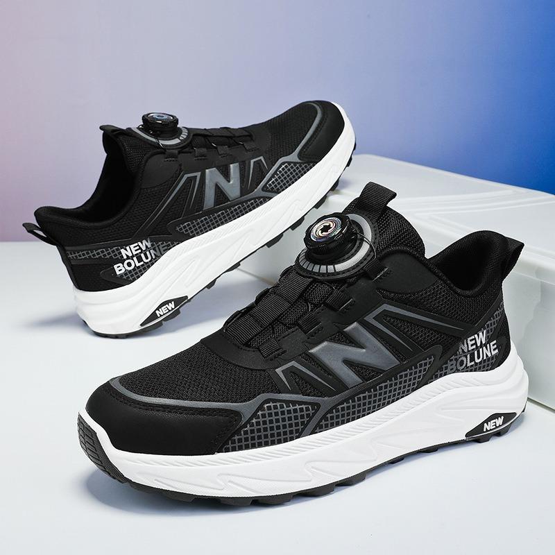 Spring and Autumn Cool Run Men's Shoes Summer Breathable Mesh Rotary Buckle Sneakers Casual Shock Absorption Sneakers Men's