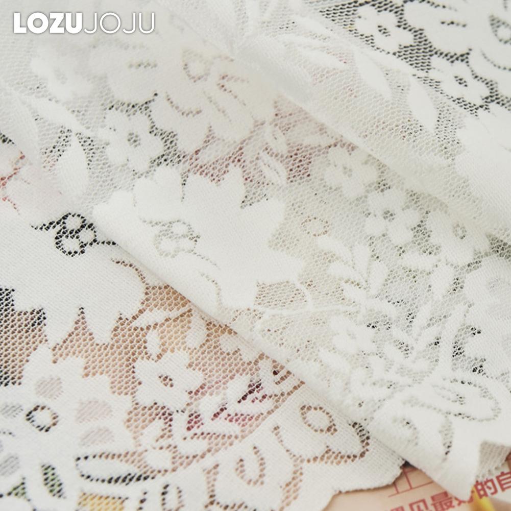 1PC 10-20% Light Blocking Transparent Lace Floral Wave Bottom Curtain for Living Room Bedroom Balcony Home Decor LOZUJOJU