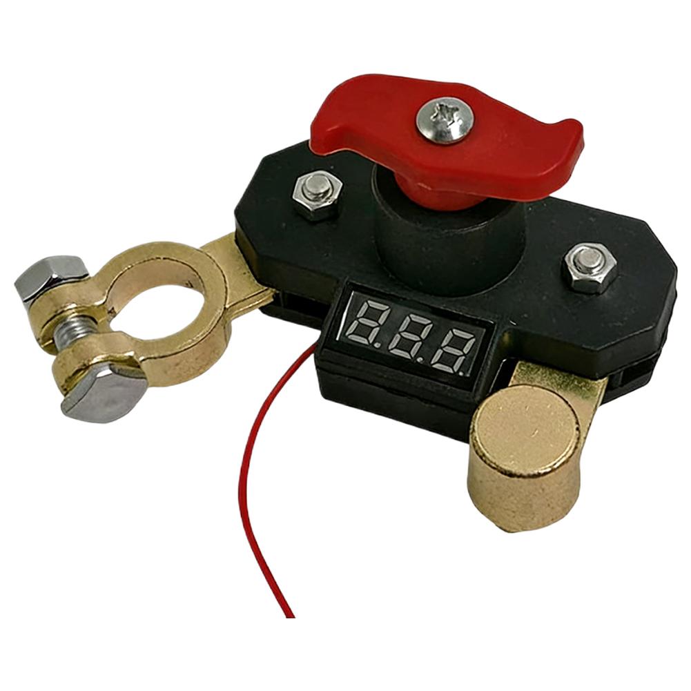 12V-24V Car Battery Disconnect Switch With Digital Voltmeter Bidirectional Joint Can Rotate Power Disconnect Switch