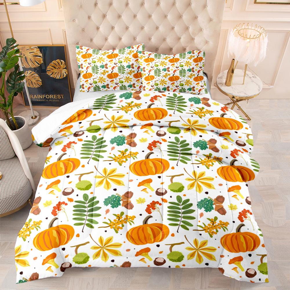 Halloween Duvet Cover Set Pumpkin Lantern Pattern Comforter Cover King Queen Size for Kids Boys Girls Gift Polyester Bedding Set