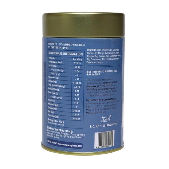 The Great Indian Spicery | Pav Bhaji Masala - 100gm Tin | Steam Sterilisation, Farm Fresh, Authentic Blend of 14 Spices, Non-Adulterated