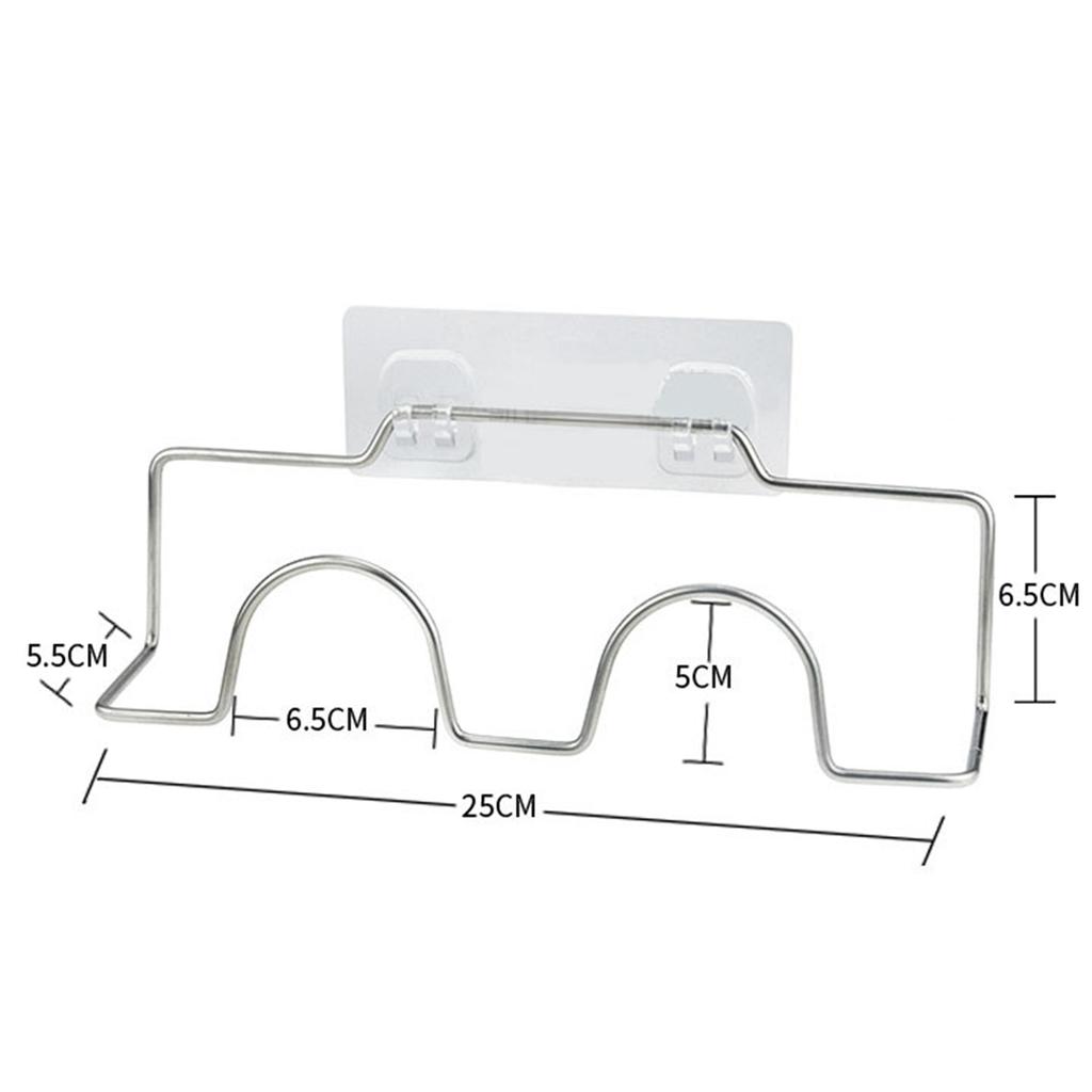 Wall Mounted Shoe Rack Stainless Steel Punch Free Shoe Organizer with Hook for Bathroom Kitchen