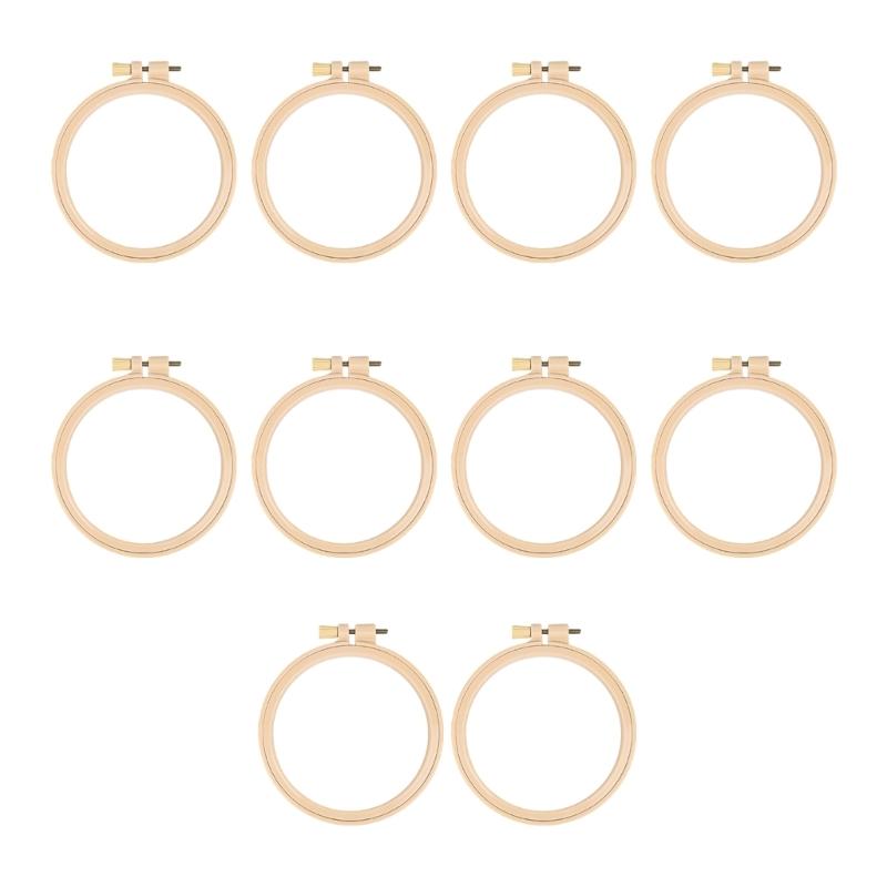 10Pcs Adjustable Embroidery Hoop Set Round Plastic Stitching Sewing Needlework Fabric Craft Project