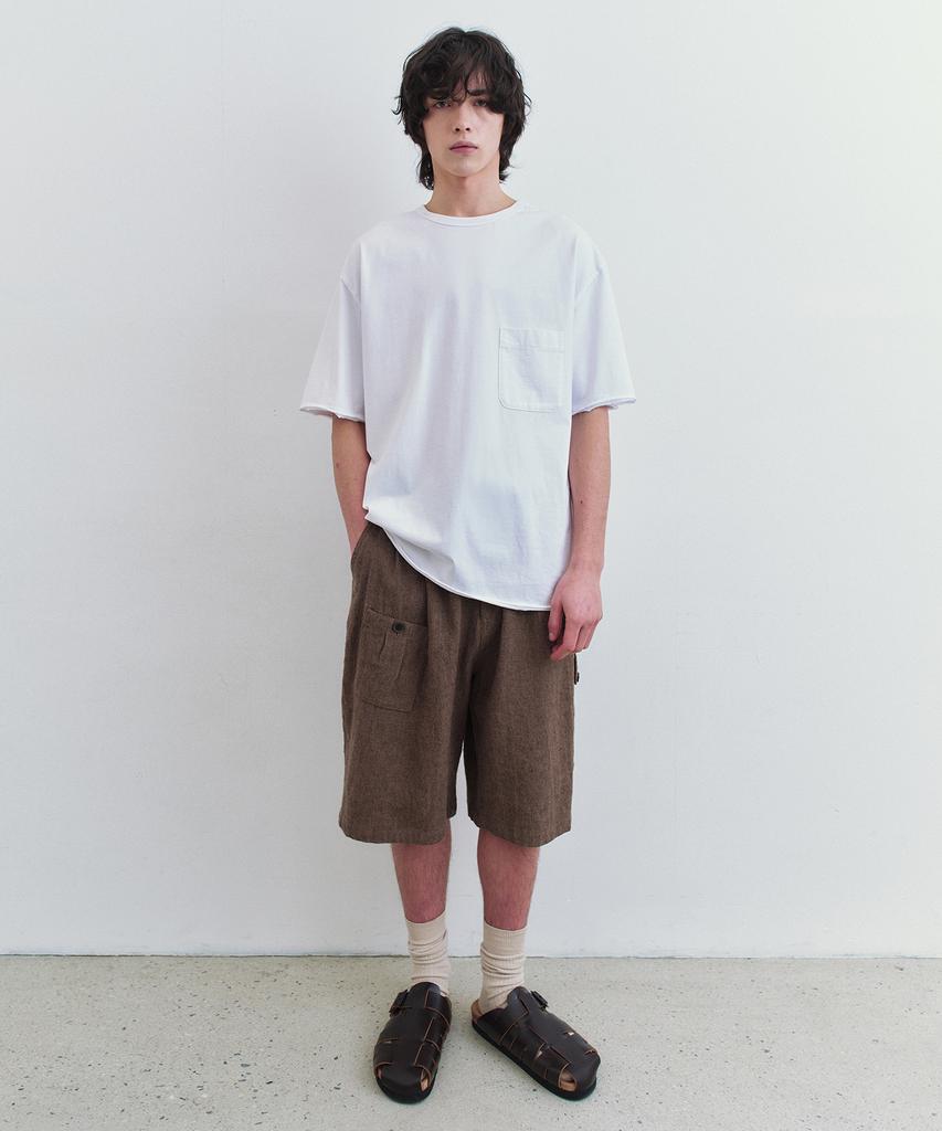 INSILENCE Oversized Cutoff Pocket T-Shirt White