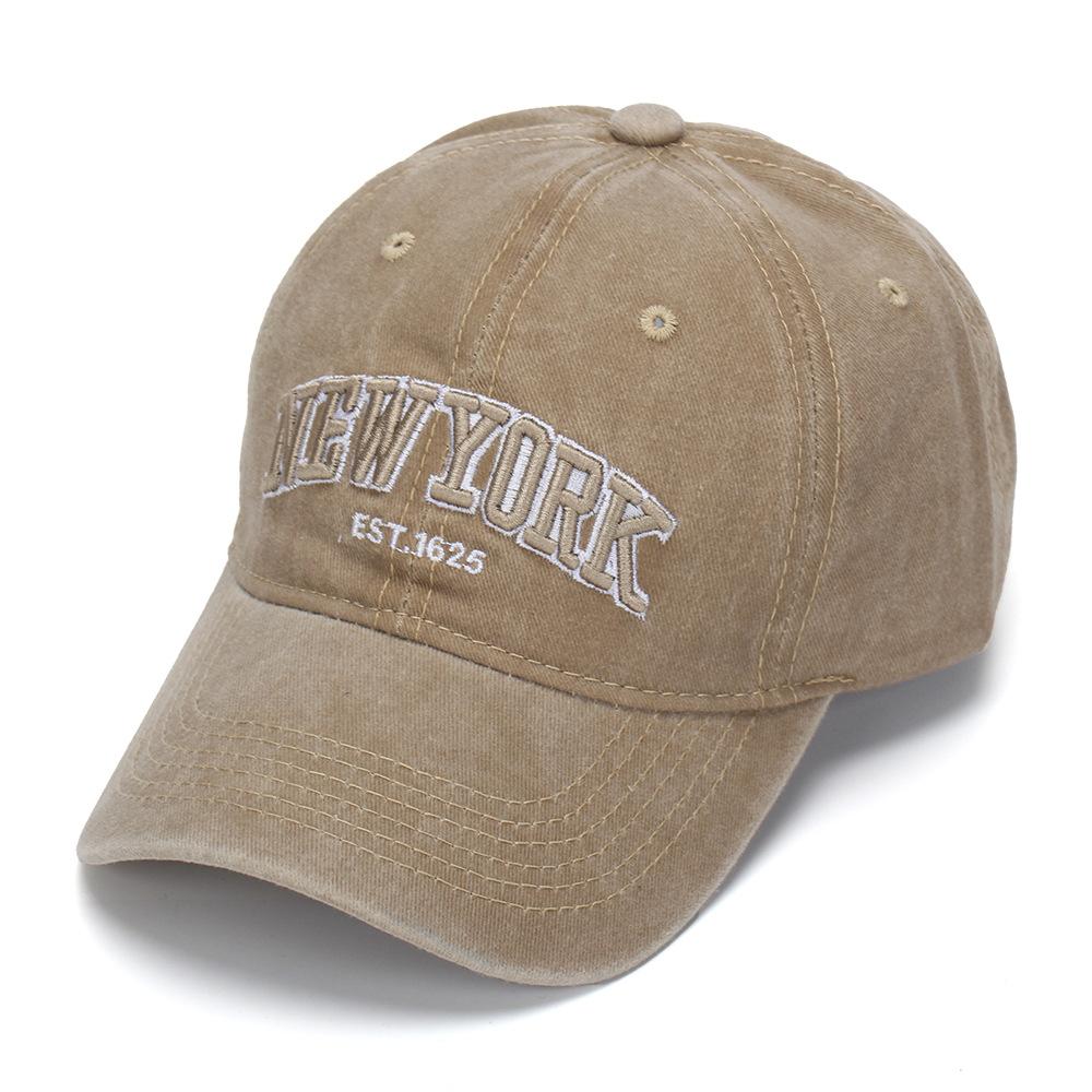 Fashion Hat Hot-selling English three-dimensional letter embroidery baseball cap Washed peaked cap NEW YORK curved brim sun hat