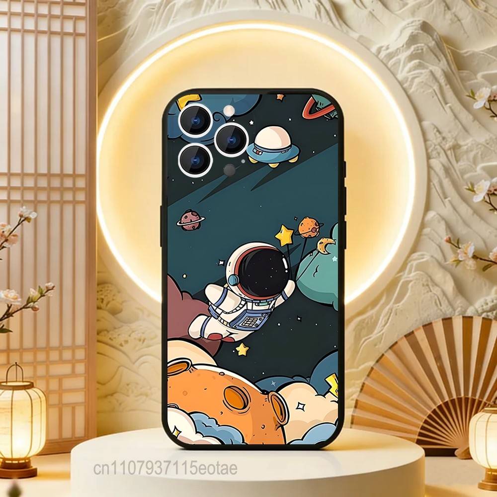 CARTOON Astronaut Cute Kid For iPhone 12,16,13,14,15,17,11,Pro,Max,Plus,E,Air,Mini TPU Soft to Skin-friendly phone case