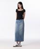 Woman Women'S Denim Maxi Skirt [Light Indigo]