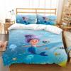 Mermaid Bedding 3D Girl Princess Room Duvet Cover Pillowcase 2/3pcs Single/double Bed Full-size Home Textile Girl Woman Gift
