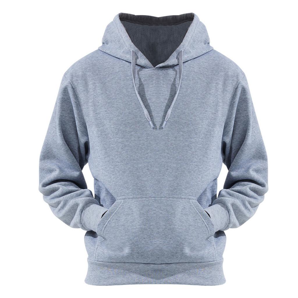 Men's -color Casual Sports Hoodie, Men's Fleece Warm Large Pocket Loose Sweatshirt