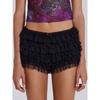 Lotus Leaf Edge Sexy Low Waist Shorts Pure Color Ruffles Sexy Low Waisted Shorts