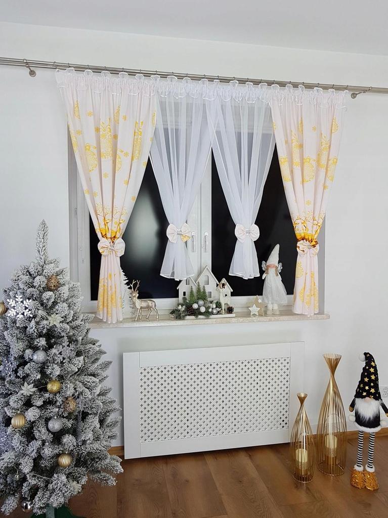Christmas curtain set with drapes 400x155 cm
