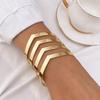 European-American Trendy Wide-Face Cuff Bracelet: Elegant, Smooth Metal, Multi-Layered, High-End Design.