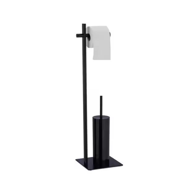 Modern Freestanding 304 Stainless Steel Bathroom Toilet Brush Alloy Shelf Multifunctional Corner Toilet Paper Holder